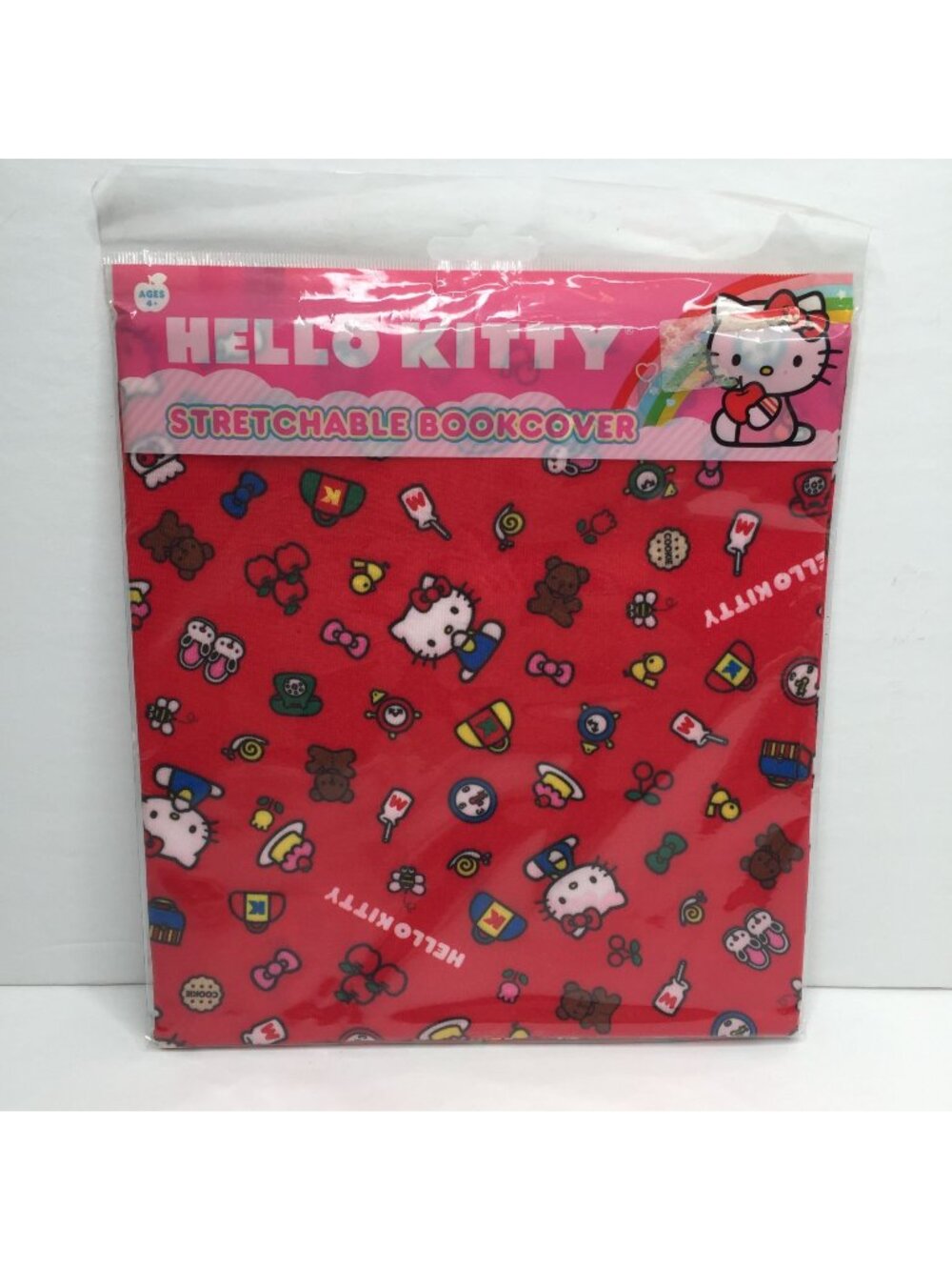 Sanrio Hello Kitty Stretchable Bookcover Cloth Pink Fits Most Books 8.5"WX11"L